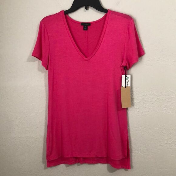 Halogen Size XS V-Neck Tunic T-Shirt Super Soft Tencel Modal in Pink - Picture 3 of 9